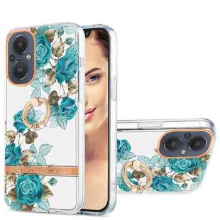 For OnePlus Nord N20 5G Ring IMD Flowers TPU Phone Case(Blue Rose)