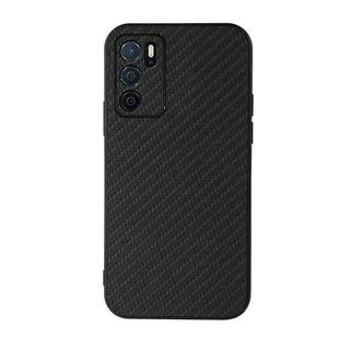 For OPPO A16 Accurate Hole Carbon Fiber Texture Shockproof Case(Black)