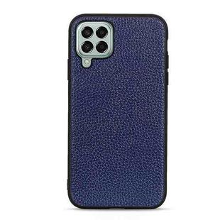 For Samsung Galaxy M33 5G Litchi Texture Genuine Leather Phone Case(Blue)