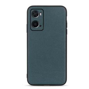 For OPPO A76 Accurate Hole Lambskin Texture Genuine Leather Phone Case(Green)