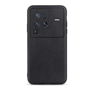 For vivo X80 Pro Accurate Hole Lambskin Texture Genuine Leather Phone Case(Black)