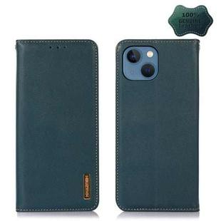 For iPhone 13 KHAZNEH Nappa Top Layer Cowhide Leather Phone Case(Green)