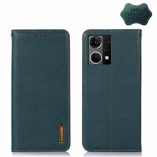 For OPPO Reno7 4G Global/F21 Pro 4G KHAZNEH Nappa Top Layer Cowhide Leather Phone Case(Green)