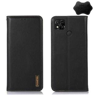 For Xiaomi Redmi 10A / 9C KHAZNEH Nappa Top Layer Cowhide Leather Phone Case(Black)