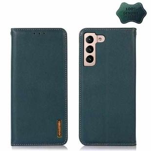 For Samsung Galaxy S22+ 5G KHAZNEH Nappa Top Layer Cowhide Leather Phone Case(Green)