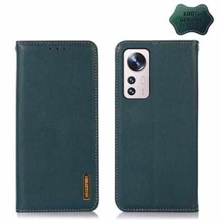 For Xiaomi 12 Pro KHAZNEH Nappa Top Layer Cowhide Leather Phone Case(Green)