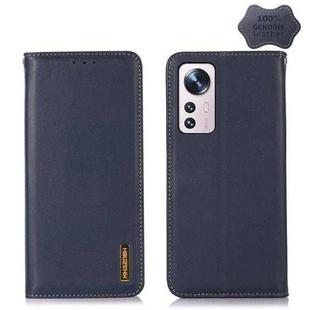 For Xiaomi 12 Pro KHAZNEH Nappa Top Layer Cowhide Leather Phone Case(Blue)
