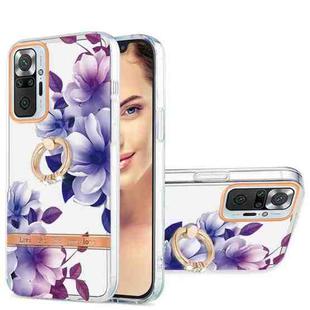 For Xiaomi Redmi Note 10 Pro / Note 10 Pro Max Ring IMD Flowers TPU Phone Case(Purple Begonia)