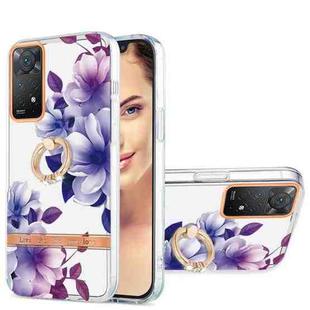 For Xiaomi Redmi Note 11 Pro 5G / 4G Global Ring IMD Flowers TPU Phone Case(Purple Begonia)