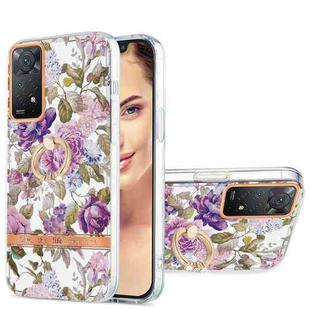For Xiaomi Redmi Note 11 Pro 5G / 4G Global Ring IMD Flowers TPU Phone Case(Purple Peony)