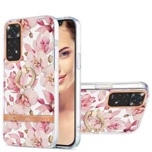 For Xiaomi Redmi Note 11S / Note 11 4G Global Ring IMD Flowers TPU Phone Case(Pink Gardenia)