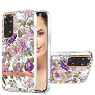For Xiaomi Redmi Note 11S / Note 11 4G Global Ring IMD Flowers TPU Phone Case(Purple Peony)
