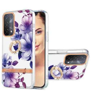 For OPPO A74 5G / A93 5G / A54 5G / A93S 5G Ring IMD Flowers TPU Phone Case(Purple Begonia)