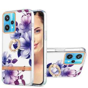 For OPPO Realme 9 Pro+ 5G Ring IMD Flowers TPU Phone Case(Purple Begonia)