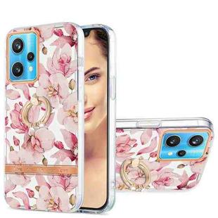 For OPPO Realme 9 Pro+ 5G Ring IMD Flowers TPU Phone Case(Pink Gardenia)
