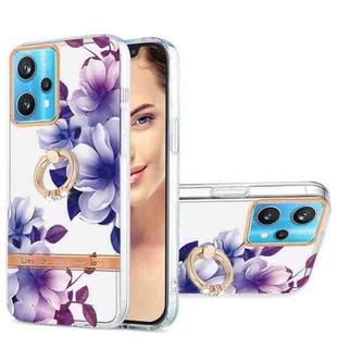 For OPPO Realme 9 Pro 5G Ring IMD Flowers TPU Phone Case(Purple Begonia)