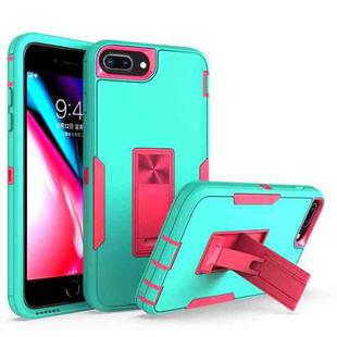 Magnetic Holder Phone Case For iPhone 8 Plus / 7 Plus(Green + Rose Red)