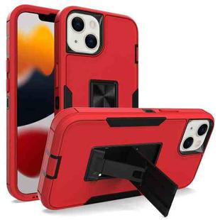 For iPhone 13 Magnetic Holder Phone Case(Red + Black)