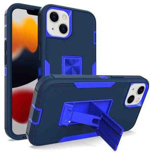 For iPhone 13 Magnetic Holder Phone Case(Sapphire Blue + Dark Blue)