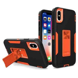 For iPhone XS Max Magnetic Holder Phone Case(Black + Orange)