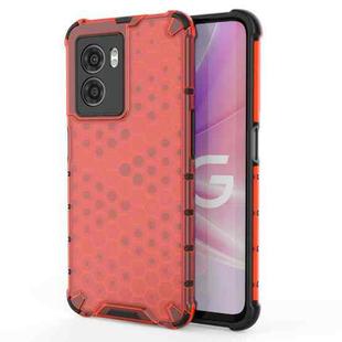 For OPPO A57 5G 2022 Shockproof Honeycomb PC + TPU Protective Case(Red)