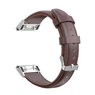 For Garmin Fenix 6 / Fenix 7 Quick Release Oil wax Calfskin Leather Watch Band(Brown)