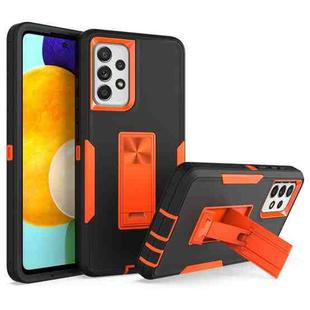 For Samsung Galaxy A52 5G / 4G Magnetic Holder Phone Case(Black + Orange)
