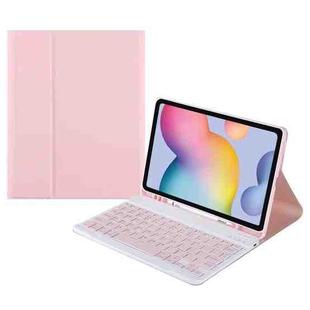 A7 Square Cap Bluetooth Keyboard Leather Case with Pen Slot for Samsung Galaxy Tab S6 Lite(Pink)