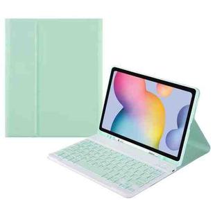 A7 Square Cap Bluetooth Keyboard Leather Case with Pen Slot for Samsung Galaxy Tab S6 Lite(Green)