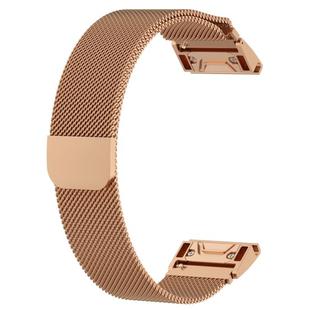 For Garmin Fenix 6 / Fenix 7 Milanese Watch Band(Rose Gold)