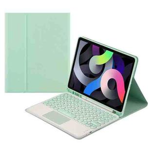 Round Cap Bluetooth Keyboard Leather Case with Pen Slot & Touchpad for Samsung Galaxy Tab S6 Lite(Green)