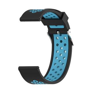 For Garmin Forerunner 245 Two-tone Strap(Black + Blue)