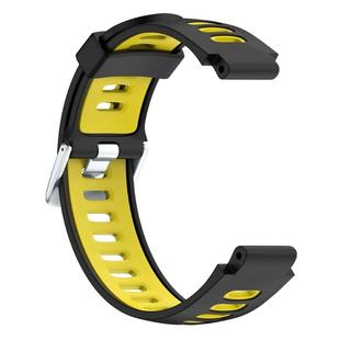 For Garmin Forerunner 735 XT Two-tone Silicone Watch Band(Black + Yellow)