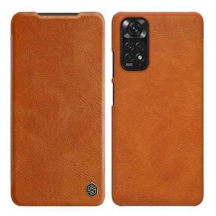 For Xiaomi Redmi Note 11 Global NILLKIN QIN Series Crazy Horse Texture Leather Case(Brown)
