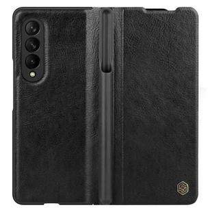 For Samsung Galaxy Z Fold3 / W22 5G NILLKIN QIN Series Crazy Horse Texture Leather Case(Black)