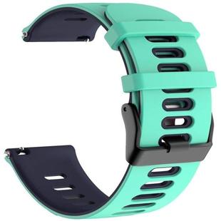 For Garmin Forerunner 245 Two-tone Silicone Watch Band(Duck + Blue)