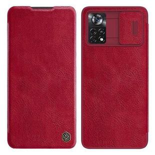 For Xiaomi Poco X4 Pro 5G NILLKIN QIN Series Pro Sliding Camera Cover Leather Phone Case(Red)