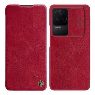 For Xiaomi Redmi K50 / K50 Pro NILLKIN QIN Series Pro Sliding Camera Cover Leather Phone Case(Red)