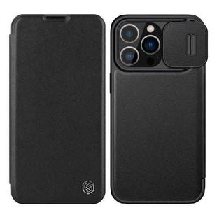 For iPhone 13 Pro Max NILLKIN QIN Series Pro Sliding Camera Cover Leather Phone Case (Black)