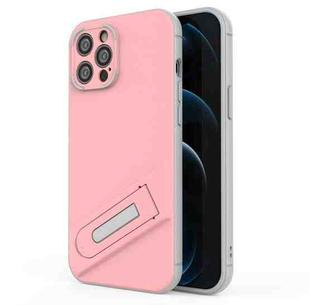 For iPhone 12 Pro Max Invisible Holder TPU + PC Phone Case(Pink)