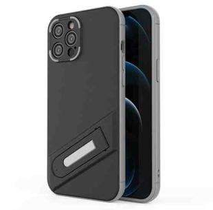 For iPhone 12 Pro Max Invisible Holder TPU + PC Phone Case(Black)