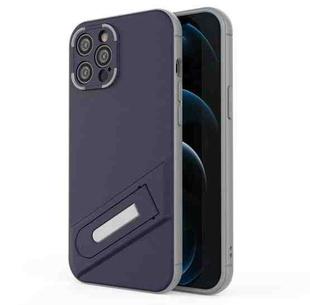 For iPhone 12 Pro Max Invisible Holder TPU + PC Phone Case(Blue)