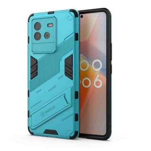 For vivo iQOO Neo6 5G Punk Armor PC + TPU Phone Case with Holder(Blue)
