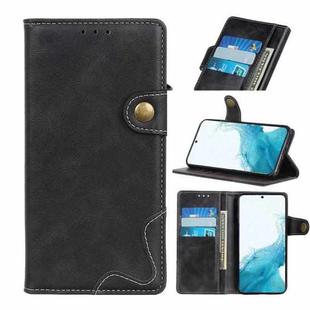 For Samsung Galaxy S22 5G S-Type Stitching Calf Texture Leather Phone Case(Black)