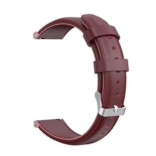 For Garmin Forerunner 245 Oil Wax Calfskin Leather Watch Band(Crimson)