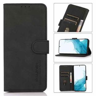 For Samsung Galaxy S22+ 5G KHAZNEH Matte Texture Leather Phone Case(Black)