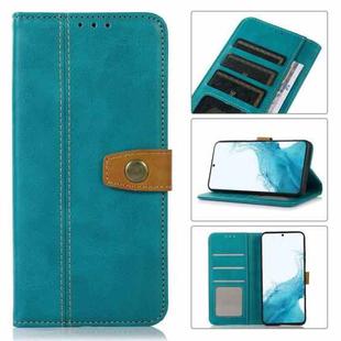 For Samsung Galaxy S22+ 5G Stitching Thread Calf Texture Leather Phone Case(Light Green)