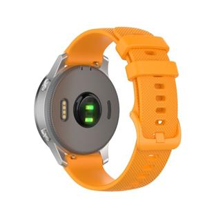 For Garmin Vivoactive 4S Small Plaid Silicone Watch Band( Orange)