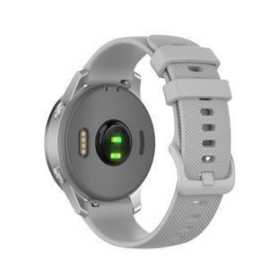 For Garmin Vivoactive 4S Small Plaid Silicone Watch Band(Gray)
