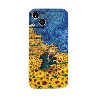 For iPhone 13 Oil Painting TPU Phone Case(Sunflower)
